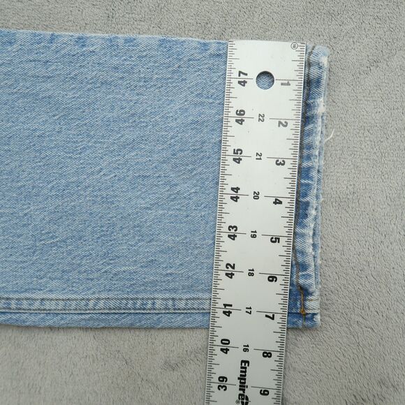 Abercrombie & Fitch Jeans Womens 4L Blue Mid-Rise Straight 32" Inseam Distressed - Picture 5 of 16